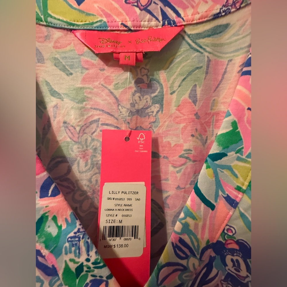 Lilly Pulitzer Women’s Lorina V-neck Dress - Size M - Multi Disney - NWT - Picture 2 of 4